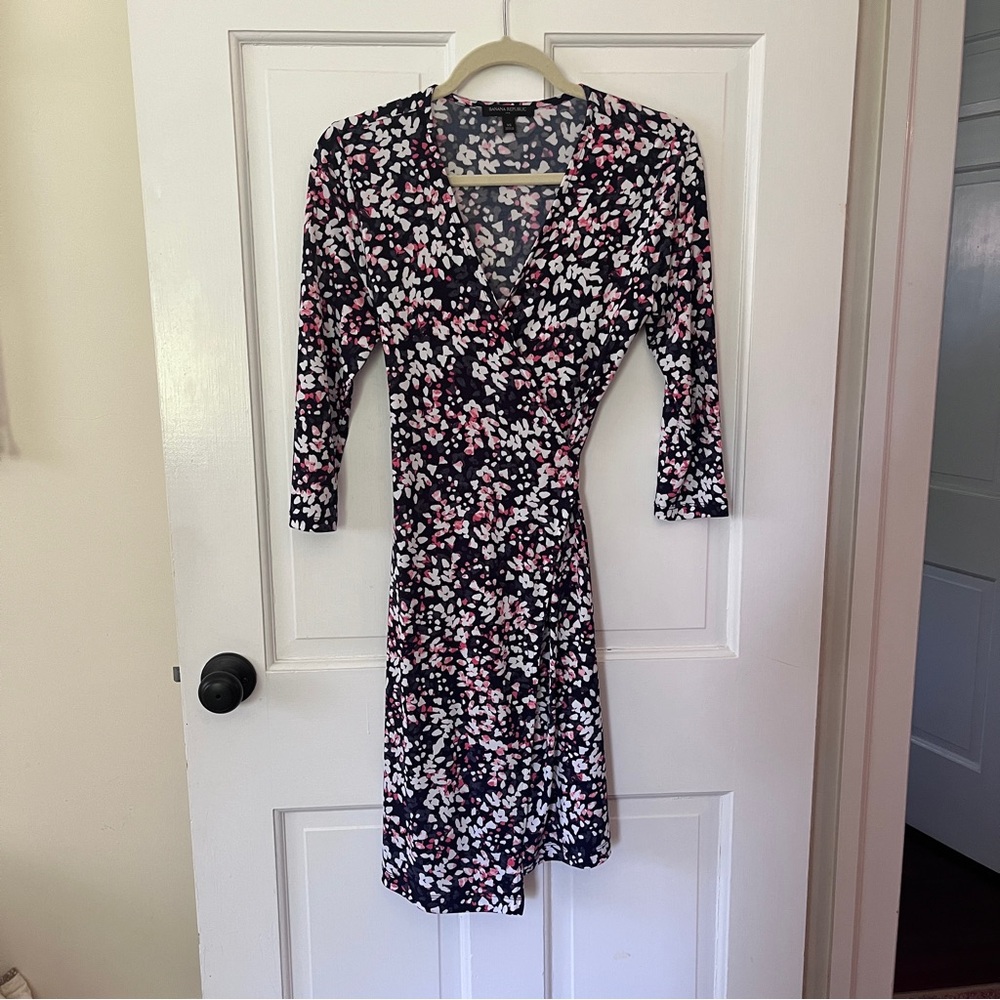 Banana Republic Print Tie-Waist Wrap Dress - XS